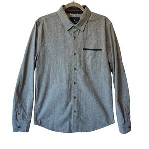 Roark Revival Flannel Button up shirt Gray Medium Long sleeves Mens 100% Cotton